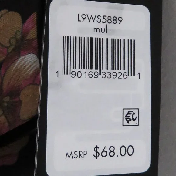 Karl Lagerfeld Black Silk Floral Scarf/Wrap - Picture 7 of 13